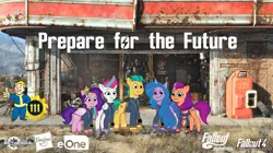 Size: 5360x3008 | Tagged: safe, artist:ponygamer2020, derpibooru import, hitch trailblazer, izzy moonbow, pipp petals, sunny starscout, zipp storm, dog, earth pony, pegasus, pony, unicorn, fallout equestria, my little pony: tell your tale, adorapipp, adorazipp, armor, bethesda, brotherhood of steel, clothes, cute, dogmeat, eone, fallout, fallout 4, female, g5, group, happy, hasbro, hasbro logo, hitchbetes, hooves, image, izzybetes, jumpsuit, logo, looking at you, male, mane five (g5), mare, nuka cola, open mouth, pipboy, png, power armor, prepare for the future, raised eyebrow, show accurate, shy, simple background, smiling, smiling at you, stallion, standing, sunnybetes, tail, transparent background, unshorn fetlocks, vault 111, vault boy, vault suit, vector, wall of tags, wings, workshop