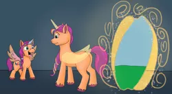Size: 1280x701 | Tagged: safe, artist:termyotter, derpibooru import, sunny starscout, pony, artificial horn, artificial wings, atg 2022, augmented, g5, horn, image, jpeg, magic, magic horn, magic wings, newbie artist training grounds, self paradox, self ponidox, wings, younger
