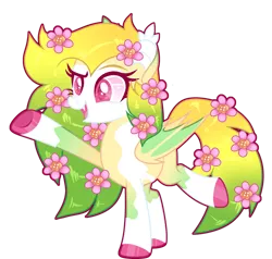 Size: 1280x1221 | Tagged: safe, artist:lilywolfpie-yt, derpibooru import, oc, bat pony, pony, base used, female, flower, flower in hair, image, mare, png, simple background, solo, transparent background