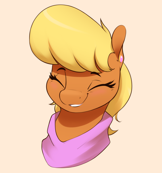 Size: 2501x2662 | Tagged: safe, artist:aquaticvibes, derpibooru import, ms. harshwhinny, earth pony, pony, cute, eyes closed, female, image, mare, ms. cutewhinny, png, smiling, solo, when she smiles
