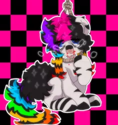 Size: 1166x1236 | Tagged: semi-grimdark, artist:permafox, derpibooru import, oc, earth pony, zebra, blood, colorful, crying, emo, image, noose, original character do not steal, png, scene, solo, zebra oc