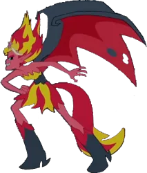 Size: 349x410 | Tagged: safe, artist:pascalmulokozi2, derpibooru import, edit, edited screencap, screencap, sunset shimmer, demon, equestria girls, equestria girls (movie), background removed, bare shoulders, big crown thingy, element of magic, female, image, jewelry, png, regalia, simple background, sleeveless, solo, strapless, sunset satan, transparent background, wings