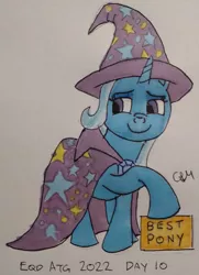 Size: 2481x3420 | Tagged: safe, artist:rapidsnap, derpibooru import, trixie, best pony, brooch, cape, clothes, hat, image, jewelry, jpeg, trixie's brooch, trixie's cape, trixie's hat