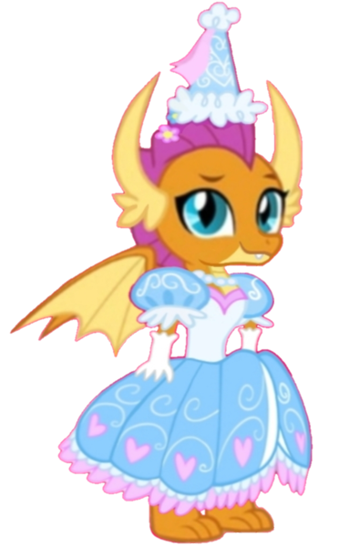 Size: 671x1022 | Tagged: safe, artist:darlycatmake, derpibooru import, edit, vector edit, smolder, dragon, clothes, cute, dragoness, female, flower, flower in hair, gloves, happy, hat, hennin, image, jewelry, long gloves, looking at you, necklace, png, princess, princess smolder, proud, smiling, smiling at you, smolder also dresses in style, smolderbetes, solo, solo female, vector