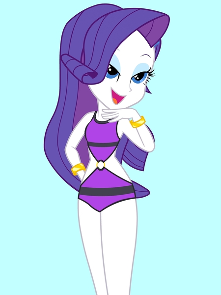 Size: 1536x2048 | Tagged: safe, artist:draymanor57, derpibooru import, rarity, equestria girls, clothes, image, jpeg, lidded eyes, o-ring swimsuit, one-piece swimsuit, open mouth, open smile, open-back swimsuit, smiling, solo, swimsuit, swimsuit edit