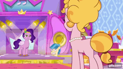 Size: 640x360 | Tagged: safe, derpibooru import, screencap, phyllis cloverleaf, pipp petals, mane melody, my little pony: tell your tale, spoiler:g5, spoiler:my little pony: tell your tale, spoiler:tyts01e05, animated, g5, gif, gifs.com, image