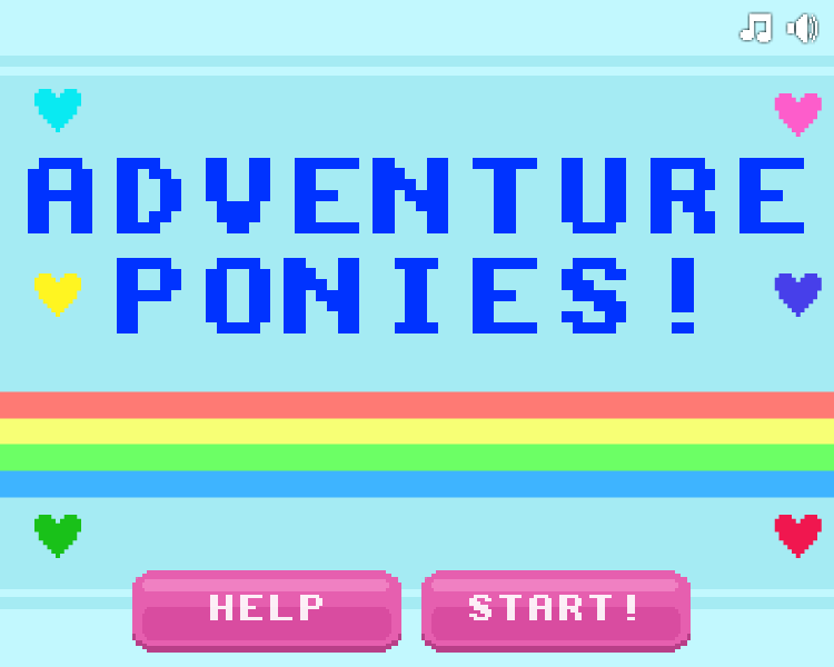 Size: 750x600 | Tagged: safe, derpibooru import, 2012, 8-bit, adventure ponies, artifact, brony history, game, image, no pony, nostalgia, pixel art, png, text, title screen, video game