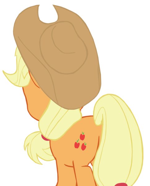 Size: 1280x1587 | Tagged: safe, artist:benpictures1, derpibooru import, applejack, earth pony, pony, rainbow roadtrip, applebutt, applejack's hat, butt, clothes, cowboy hat, cute, female, hat, image, inkscape, jackabetes, looking at someone, mare, png, rear, simple background, solo, transparent background, vector