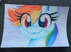 Size: 2048x1509 | Tagged: safe, artist:littleblackraencloud, derpibooru import, rainbow dash, pegasus, pony, bust, image, jpeg, portrait, solo, traditional art