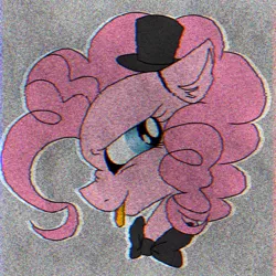 Size: 768x768 | Tagged: safe, artist:namaenonaipony, derpibooru import, pinkie pie, earth pony, pony, animatronic, bowtie, bust, female, five nights at freddy's, five nights at pinkie's, hat, image, jpeg, mare, portrait, profile, solo, tongue out, top hat