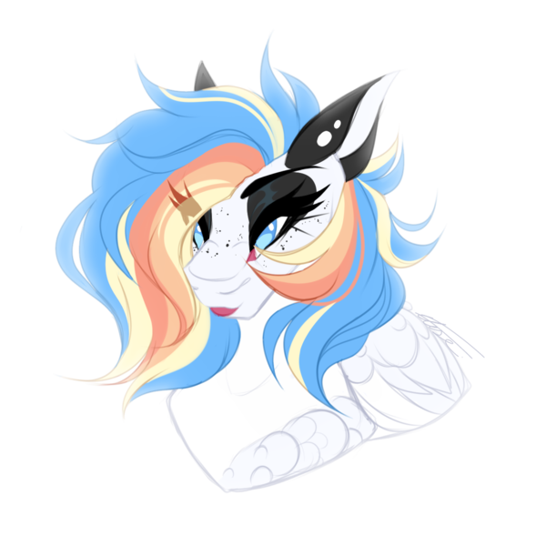 Size: 1200x1200 | Tagged: safe, artist:inspiredpixels, derpibooru import, oc, oc:cosmic dusk, pegasus, pony, bust, female, image, mare, png, portrait, simple background, solo, transparent background