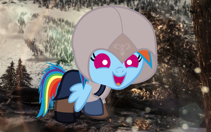 Size: 1920x1200 | Tagged: safe, artist:beavernator, derpibooru import, rainbow dash, pegasus, pony, assassin's creed, baby, baby dash, clothes, costume, cute, dashabetes, female, filly, foal, image, open mouth, open smile, png, smiling, solo, spread wings, wings, younger