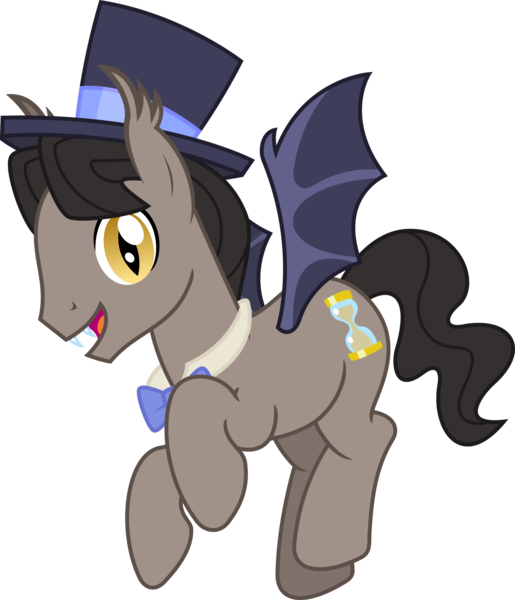 Size: 1756x2044 | Tagged: safe, artist:sketchmcreations, derpibooru import, doctor whooves, time turner, bat pony, pony, bat wings, bowtie, collar, ear fluff, fangs, flying, hat, image, male, morbius, open mouth, png, raggedy doctor, raised hoof, reference, simple background, smiling, species swap, stallion, top hat, transparent background, vector, voice actor joke, wings