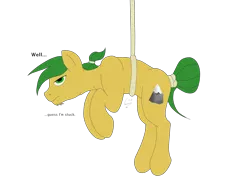Size: 4128x3096 | Tagged: safe, artist:lennystendhal13, derpibooru import, oc, oc:cordiale lemontree, earth pony, pony, atg 2019, image, male, newbie artist training grounds, png, rope, simple background, solo, stallion, transparent background