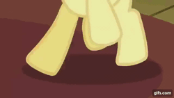 Size: 640x360 | Tagged: safe, derpibooru import, screencap, apple bloom, applejack, earth pony, pony, season 2, the cutie pox, animated, duo, female, filly, foal, gif, gifs.com, image, mare, offscreen character, open mouth