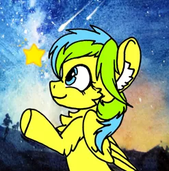 Size: 1899x1920 | Tagged: safe, artist:rainbowwing, derpibooru import, oc, oc:nature guard, chest fluff, ear fluff, image, jpeg, smiling, stars