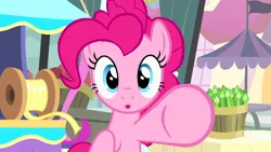 Size: 1920x1080 | Tagged: safe, derpibooru import, screencap, pinkie pie, earth pony, pony, pinkie pride, season 4, 1080p, 1920x1080, female, image, jpeg, looking at you, mare, pointing at you, solo