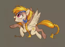 Size: 2100x1500 | Tagged: safe, artist:shore2020, derpibooru import, golden feather, princess celestia, pegasus, pony, spoiler:comic, spoiler:comic65, braid, braided tail, disguise, female, image, mare, png, solo, tail