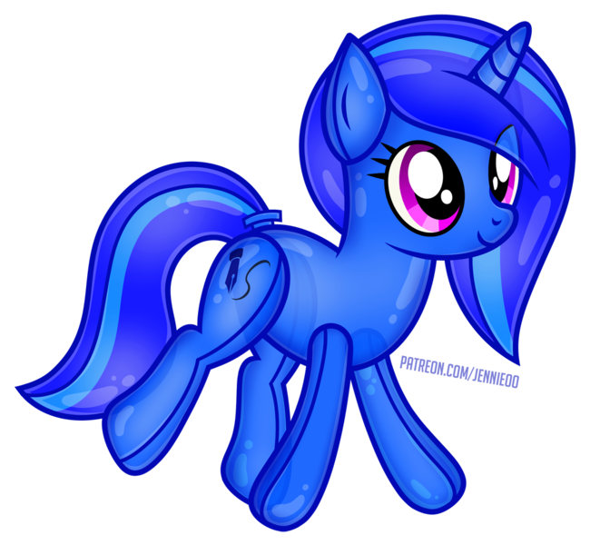 Size: 1100x998 | Tagged: safe, artist:jennieoo, derpibooru import, oc, oc:blue vector, pony, unicorn, happy, image, inflatable, png, rubber, simple background, smiling, solo, toy, transparent background, vector