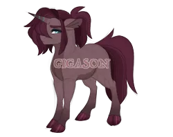 Size: 2900x2300 | Tagged: safe, artist:gigason, derpibooru import, oc, oc:hidden treasure, pony, unicorn, female, image, magical lesbian spawn, mare, obtrusive watermark, offspring, parent:daring do, parent:tempest shadow, png, simple background, solo, transparent background, watermark