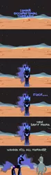 Size: 1920x6480 | Tagged: safe, artist:wissle, derpibooru import, nightmare moon, alicorn, pony, robot, absurd resolution, bender bending rodriguez, caption, comic, crossover, female, full comic, futurama, image, male, mare, moon, png, show accurate, sound at source, text, vector, youtube link