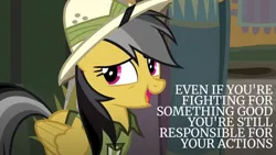 Size: 1280x720 | Tagged: safe, derpibooru import, edit, edited screencap, editor:quoterific, screencap, daring do, pegasus, pony, daring done?, season 7, female, folded wings, image, jpeg, mare, solo, wings