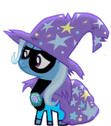 Size: 706x800 | Tagged: safe, artist:darlycatmake, derpibooru import, trixie, pony, unicorn, beautiful, clothes, costume, cute, happy, hat, image, png, pretty, smiling, the incredibles, trixie's hat