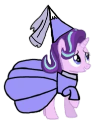 Size: 449x582 | Tagged: safe, artist:darlycatmake, derpibooru import, starlight glimmer, pony, unicorn, spoiler:comic71, beautiful, clothes, costume, cute, drawing, happy, hat, hennin, image, png, pretty, princess, princess starlight glimmer, smiling, starlight glimmer is best facemaker