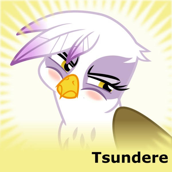 Size: 1024x1024 | Tagged: safe, artist:cheezedoodle96, derpibooru import, gilda, gryphon, derpibooru, .svg available, aside glance, blush sticker, blushing, derpibooru exclusive, female, frown, gildere, image, looking at you, meta, narrowed eyes, png, puffy cheeks, sideways glance, spoilered image joke, tsundere, vector