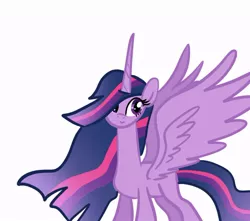 Size: 738x653 | Tagged: safe, artist:alicedrawing13, derpibooru import, princess twilight 2.0, twilight sparkle, twilight sparkle (alicorn), alicorn, pony, the last problem, female, hair over one eye, horn, image, jpeg, mare, missing accessory, older, older twilight, simple background, solo, spread wings, white background, wings