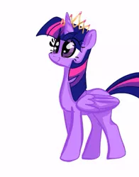 Size: 401x512 | Tagged: safe, artist:alicedrawing13, derpibooru import, twilight sparkle, twilight sparkle (alicorn), alicorn, pony, eye clipping through hair, female, folded wings, horn, image, jpeg, mare, simple background, solo, white background, wings