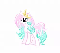 Size: 1102x979 | Tagged: safe, artist:alicedrawing13, derpibooru import, princess celestia, alicorn, pony, eye clipping through hair, female, horn, image, jewelry, jpeg, regalia, simple background, solo, white background, wingless, young celestia, younger