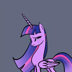 Size: 1280x1280 | Tagged: safe, artist:alicedrawing13, derpibooru import, princess twilight 2.0, twilight sparkle, twilight sparkle (alicorn), alicorn, pony, the last problem, crying, eyes closed, female, folded wings, gray background, horn, image, jpeg, mare, missing accessory, older, older twilight, simple background, solo, teary eyes, wings