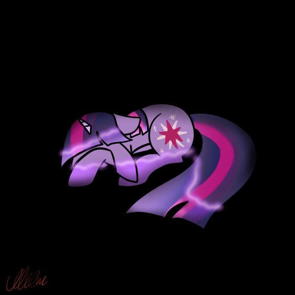 Size: 1280x1280 | Tagged: safe, artist:alicedrawing13, derpibooru import, twilight sparkle, pony, unicorn, black background, female, horn, image, jpeg, lying down, mare, prone, sad, simple background, solo, unicorn twilight