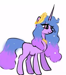 Size: 537x610 | Tagged: safe, artist:alicedrawing13, derpibooru import, izzy moonbow, pony, unicorn, eye clipping through hair, female, g5, horn, image, jpeg, mare, simple background, solo, white background