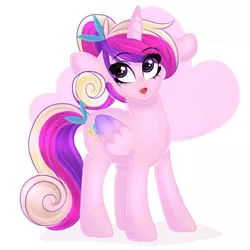 Size: 800x800 | Tagged: safe, artist:octacats, princess cadance, alicorn, pony, eye clipping through hair, female, horn, image, mare, open mouth, png, simple background, solo, white background, wings