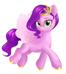 Size: 598x664 | Tagged: safe, artist:rily, derpibooru import, pipp petals, pegasus, pony, my little pony: a new generation, eyebrows, female, flying, g5, headband, heart, heart eyes, image, looking at you, mare, open mouth, open smile, png, princess, simple background, smiling, smiling at you, solo, spread wings, transparent background, wingding eyes, wings