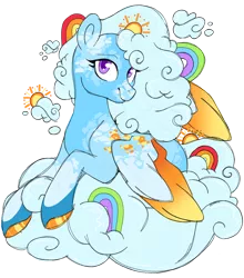 Size: 1024x1163 | Tagged: safe, artist:ninjagobrony287, derpibooru import, oc, oc:cloudy colors, unofficial characters only, pegasus, pony, cloud, coat markings, colored wings, female, gradient wings, image, lying down, lying on a cloud, magical lesbian spawn, mare, offspring, on a cloud, parent:princess celestia, parent:rainbow dash, parents:dashlestia, png, simple background, smiling, solo, transparent background, wings