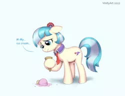 Size: 2992x2296 | Tagged: safe, artist:vinilyart, derpibooru import, coco pommel, earth pony, pony, food, ice cream, image, jpeg, solo