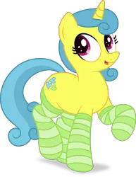 Size: 2539x3294 | Tagged: safe, artist:an-tonio, artist:thatusualguy06, derpibooru import, lemon hearts, pony, unicorn, .svg available, clothes, female, high res, horn, image, mare, png, simple background, socks, solo, striped socks, transparent background, vector