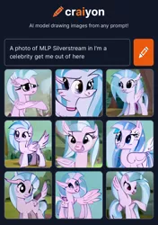 Size: 1162x1648 | Tagged: safe, craiyon, dall·e mini, derpibooru import, machine learning generated, silverstream, classical hippogriff, hippogriff, i'm a celebrity get me out of here, image, png