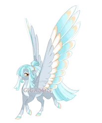 Size: 3300x4000 | Tagged: safe, artist:gigason, derpibooru import, oc, oc:dana divine, pegasus, pony, colored wings, female, image, mare, multicolored wings, obtrusive watermark, offspring, parent:somnambula, parent:thunderlane, png, simple background, solo, transparent background, watermark, wings