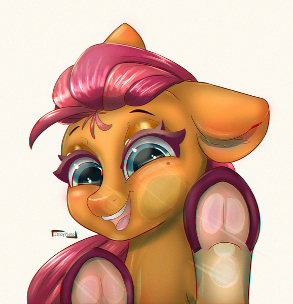 Size: 1150x1194 | Tagged: safe, artist:inkypuso, derpibooru import, sunny starscout, earth pony, pony, against glass, cute, female, frog (hoof), g5, glass, image, jpeg, mare, markings, open mouth, solo, sunnybetes, underhoof, unshorn fetlocks