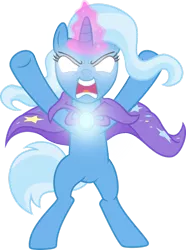 Size: 1280x1721 | Tagged: safe, artist:disneymarvel96, derpibooru import, edit, vector edit, trixie, pony, unicorn, avatar state, avatar the last airbender, bipedal, brooch, cape, clothes, female, glow, glowing eyes, glowing horn, horn, image, jewelry, lightup, png, powerful, solo, trixie's brooch, trixie's cape, vector