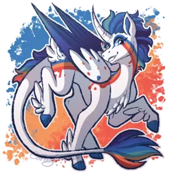 Size: 500x500 | Tagged: safe, artist:catboycrimez, derpibooru import, oc, oc:rainbow road, alicorn, pony, colored wings, female, image, mare, png, solo, two toned wings, wings