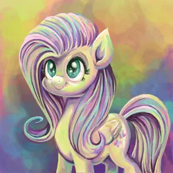 Size: 2048x2048 | Tagged: safe, artist:catscratchpaper, derpibooru import, fluttershy, pegasus, pony, abstract background, female, image, jpeg, mare, smiling, solo