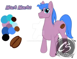 Size: 1024x792 | Tagged: safe, artist:adhiguna, artist:johnathon-matthews, derpibooru import, oc, oc:mach mocha, earth pony, coffee bean, commission, deviantart watermark, image, obtrusive watermark, personal watermark, png, reference sheet, simple background, solo, transparent background, watermark