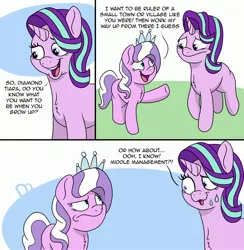 Size: 2736x2802 | Tagged: safe, artist:doodledonut, derpibooru import, diamond tiara, starlight glimmer, comic, image, jpeg