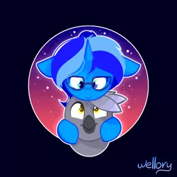 Size: 930x930 | Tagged: safe, artist:wellory, derpibooru import, oc, gryphon, unicorn, black background, cute, duo, glasses, hug, image, oc x oc, png, shipping, signature, simple background