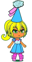 Size: 537x1039 | Tagged: safe, artist:darlycatmake, derpibooru import, applejack, look before you sleep, beautiful, bow, clothes, cute, dress, froufrou glittery lacy outfit, gacha life, happy, hat, hennin, image, jackabetes, jewelry, necklace, png, pretty, princess, princess applejack, smiling